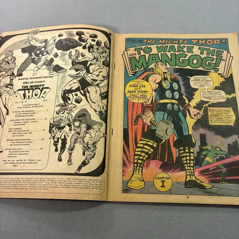 Vintage 1976 Marvel Treasury Edition #10 Mighty Thor Jack Kirby Comic See Descr